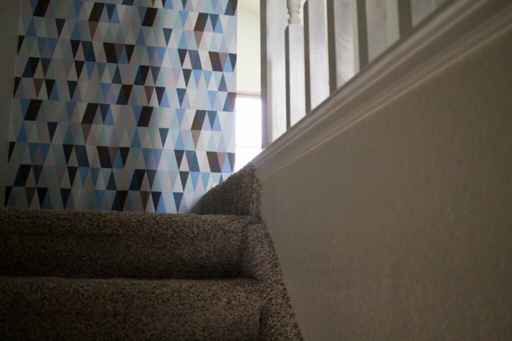 Walls Need Love - Love this Hallway remodel! And this Wallpaper is the best kind! Easy to put up and easy to take down! 