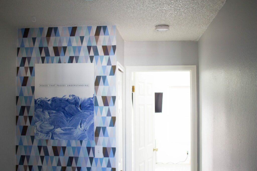 Walls Need Love - Love this Hallway remodel! And this Wallpaper is the best kind! Easy to put up and easy to take down! 