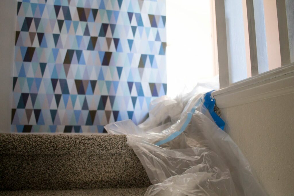 Walls Need Love - Love this Hallway remodel! And this Wallpaper is the best kind! Easy to put up and easy to take down! 