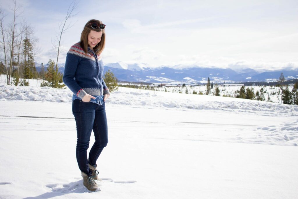 Love this beautiful Fair Isle Winter Outfit in the Colorado Rocky Mountains! And those boots! 