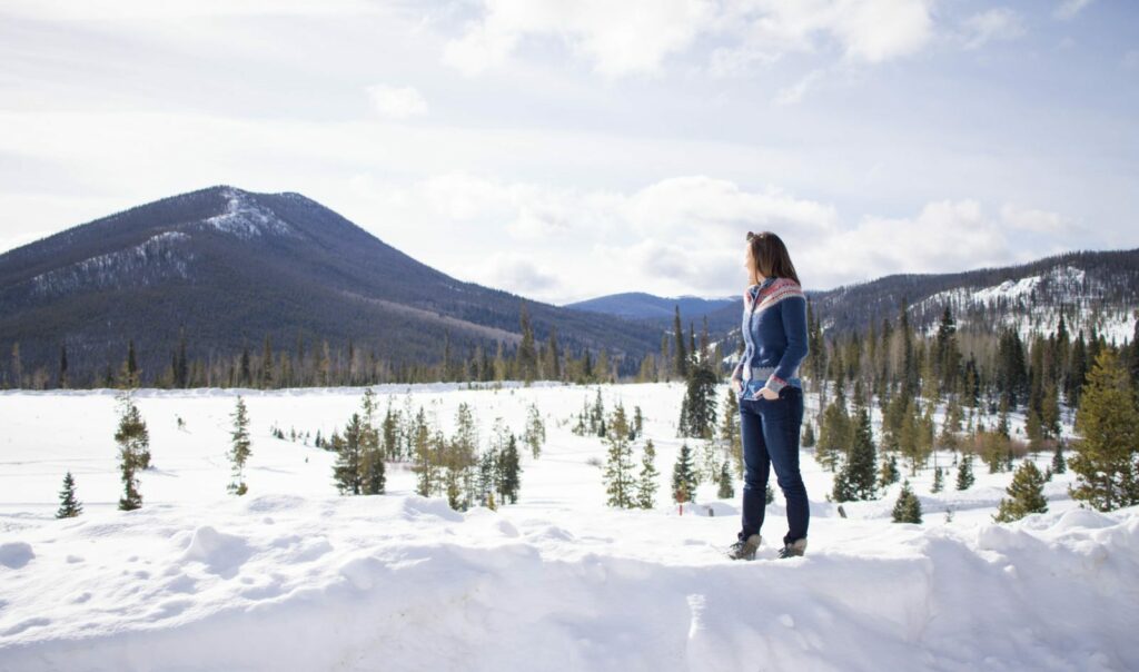 Love this beautiful Fair Isle Winter Outfit in the Colorado Rocky Mountains! And those boots! 