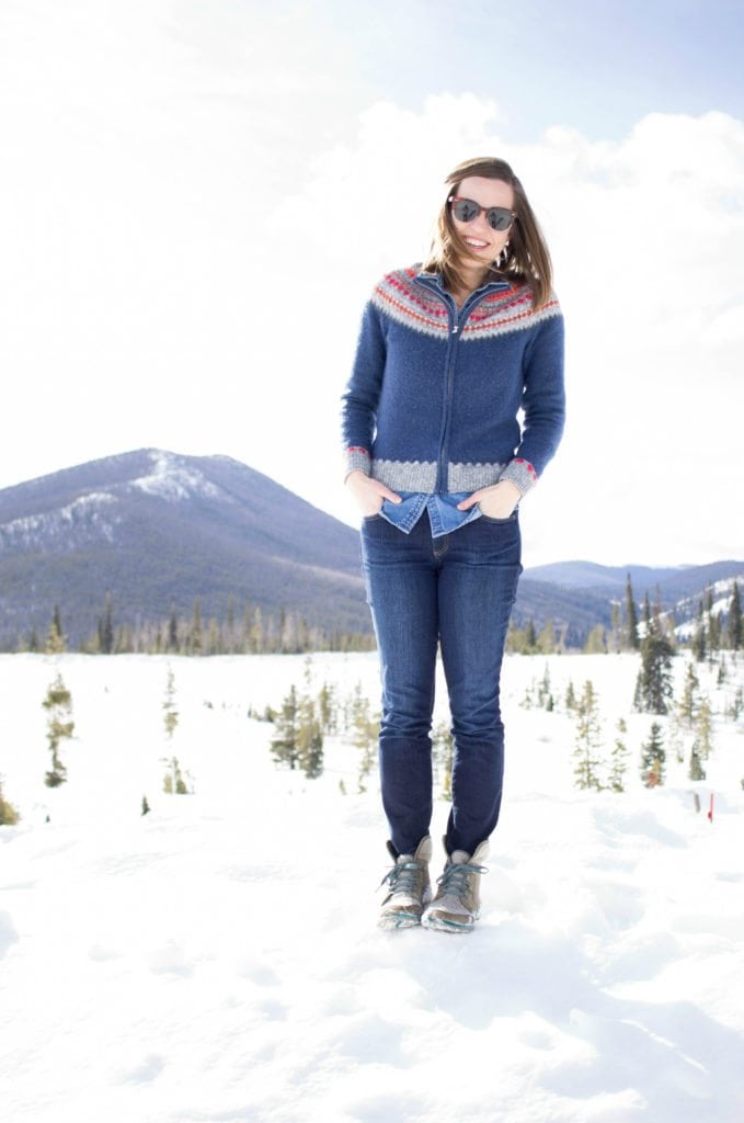 Love this beautiful Fair Isle Winter Outfit in the Colorado Rocky Mountains! And those boots!