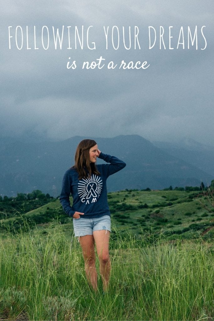 Following your dreams is not a race. I know I am not the only one who needs this reminder! Keep working, be mindful & intentional about each day, and trust that you are moving forward. You've got this! Great advice for #blogging or #creating