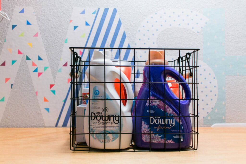 Our Tiny Laundry Room Reveal - You don't need to have a huge space to have a practical and beautiful laundry room! I love this closet laundry room! What a great use of a small space. Great idea for small laundry rooms! 