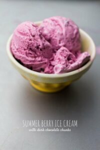 Homemade Summer Berry Ice Cream with Dark Chocolate Chunks - Check out this incredible Ice cream recipe!