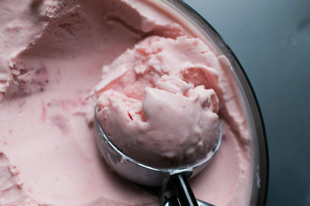 Fresh Strawberry Homemade Ice Cream