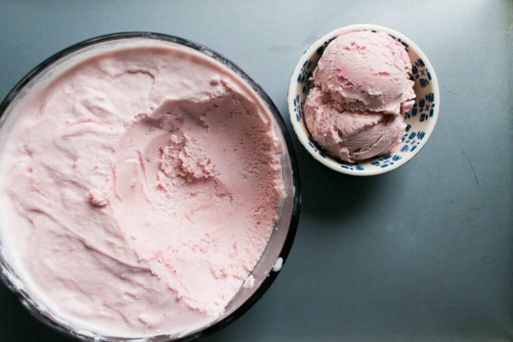 Fresh Strawberry Homemade Ice Cream