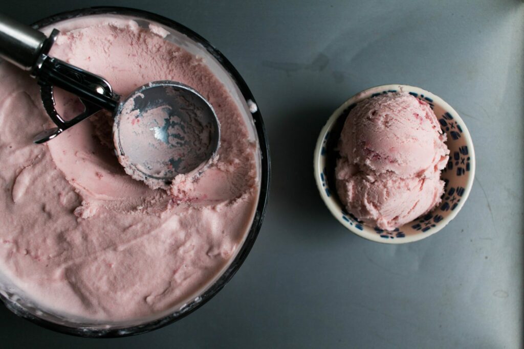 Fresh Strawberry Homemade Ice Cream