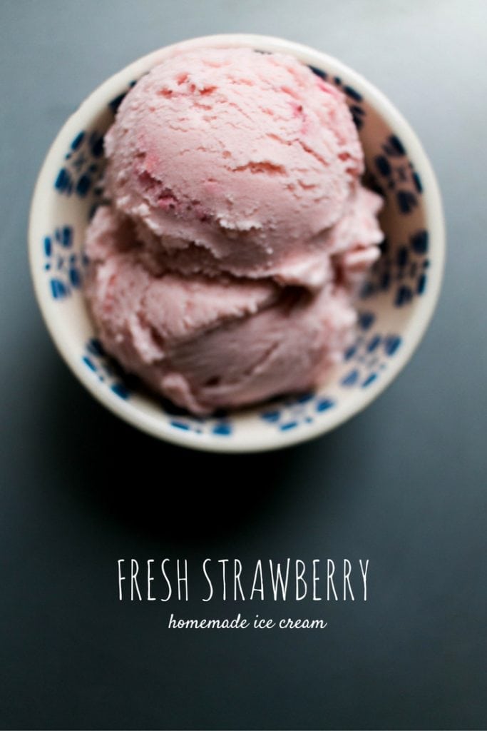 Fresh Strawberry Homemade Ice Cream
