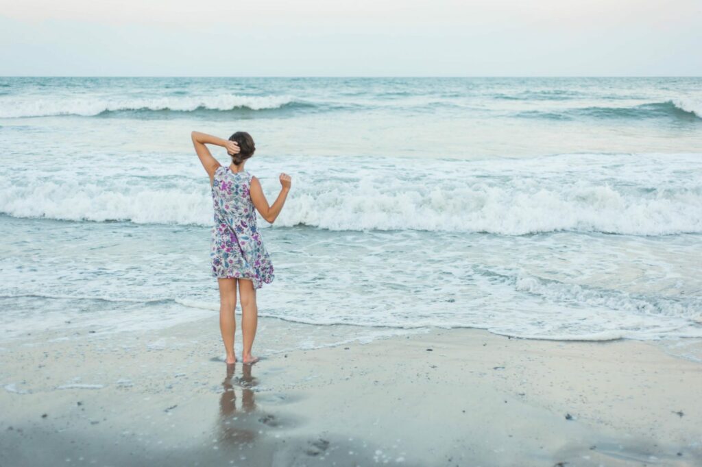 Old Navy dress on the beach in sunset! 