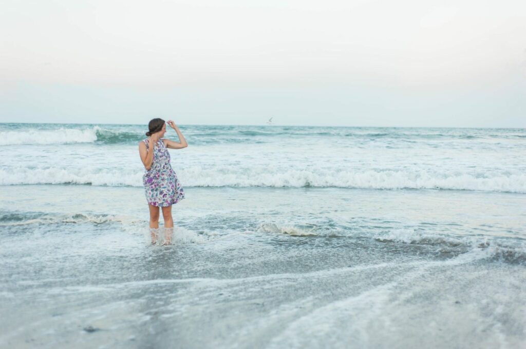 Old Navy dress on the beach in sunset! 