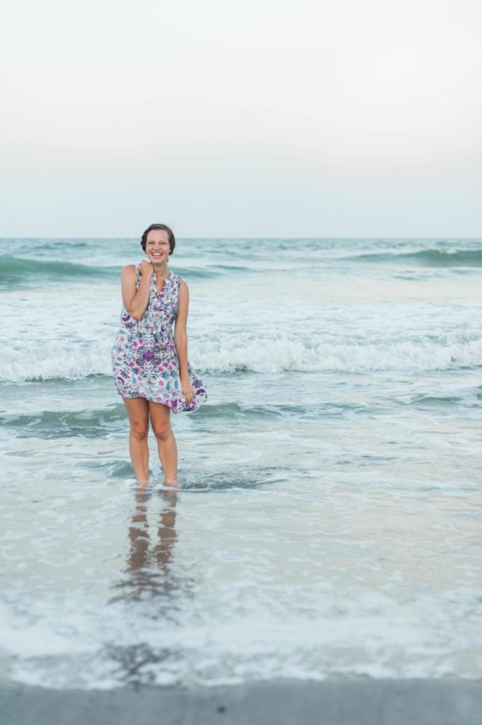 Old Navy dress on the beach in sunset! 