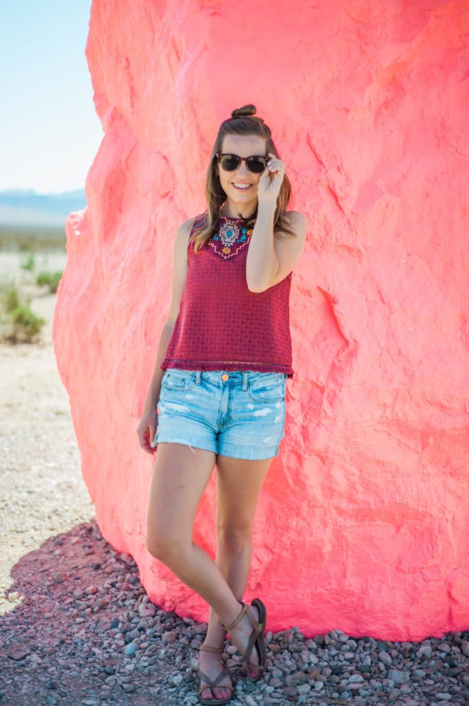 Love this fun neon desert style! That top is so perfect for hot summer! location: seven magic mountains Love this fun neon desert style! That top is so perfect for hot summer! location: seven magic mountains