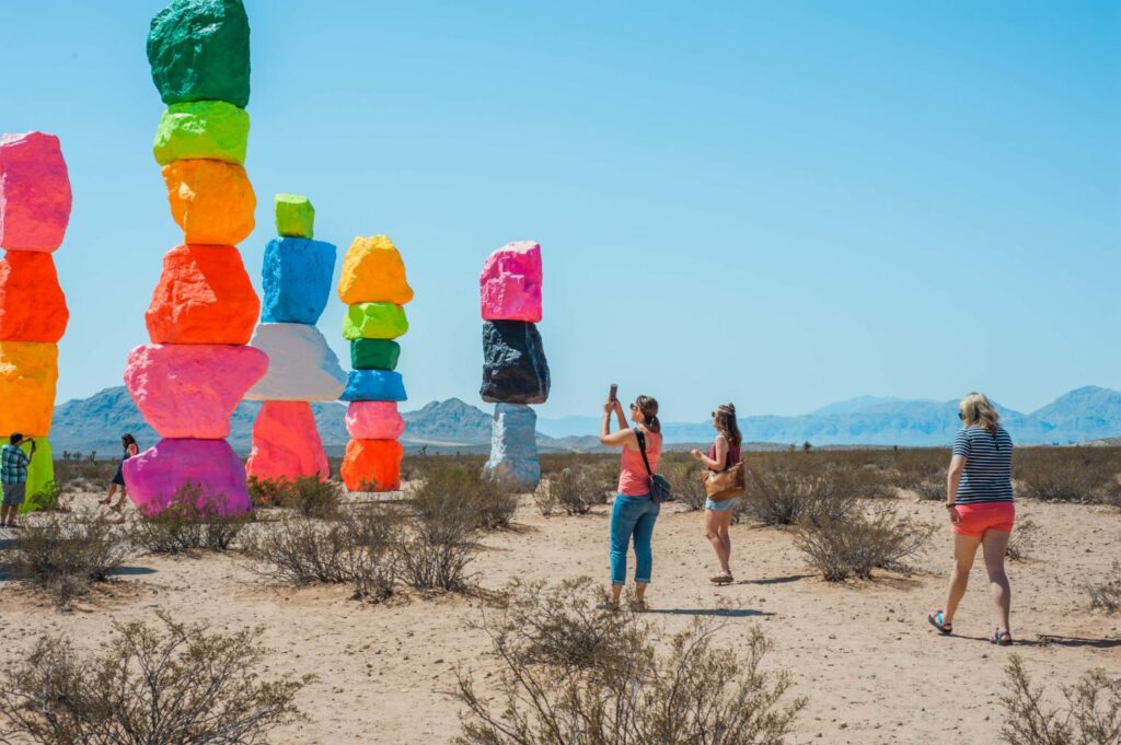 seven magic mountains - neon desert adventures! Add this to your road trip! 