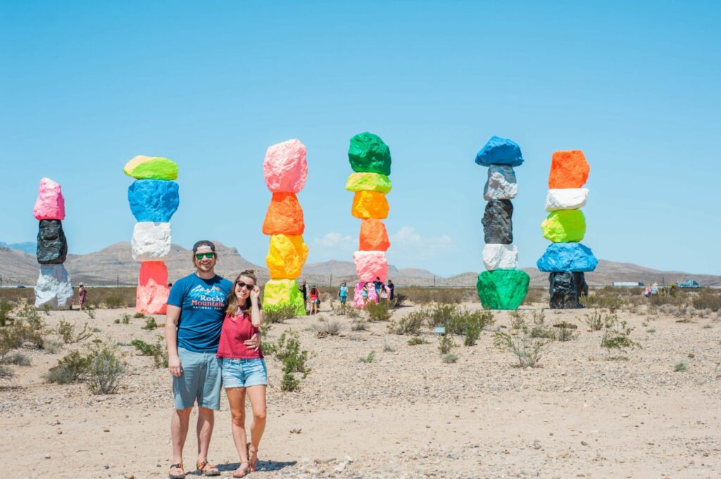 seven magic mountains - neon desert adventures! Add this to your road trip! 