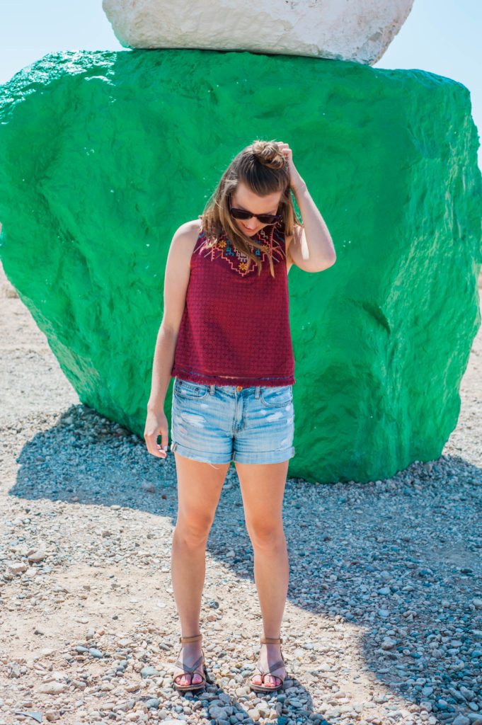 Love this fun neon desert style! That top is so perfect for hot summer! location: seven magic mountains Love this fun neon desert style! That top is so perfect for hot summer! location: seven magic mountains
