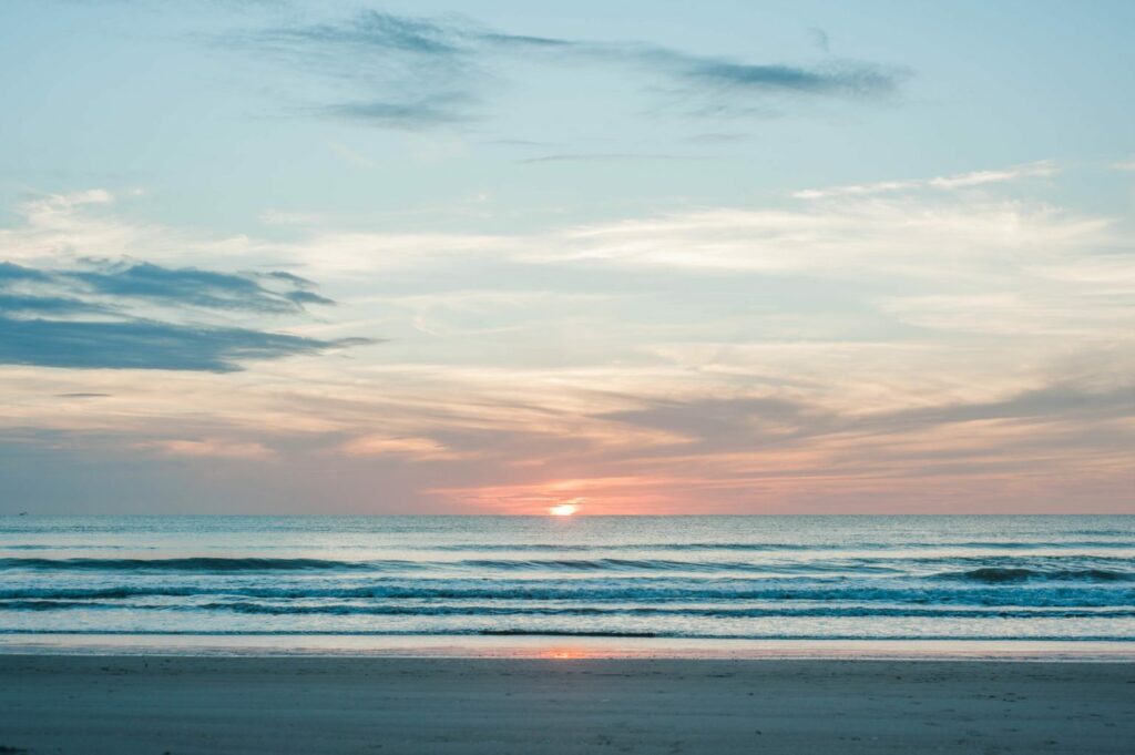 sunrise over the Atlantic ocean in Cocoa Beach, Florida 