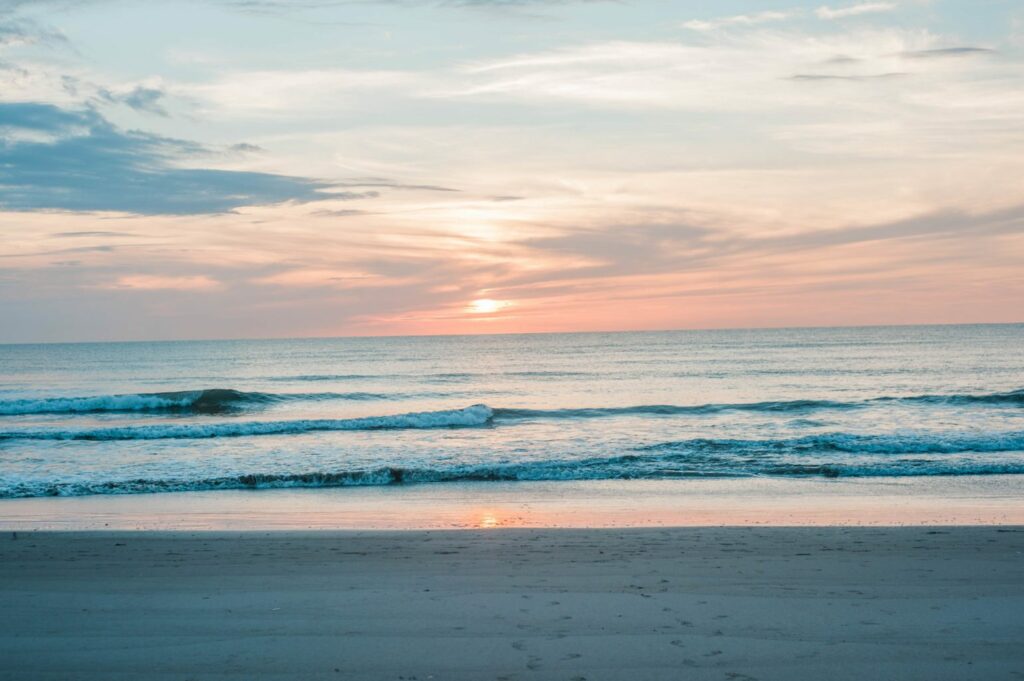 sunrise over the Atlantic ocean in Cocoa Beach, Florida 