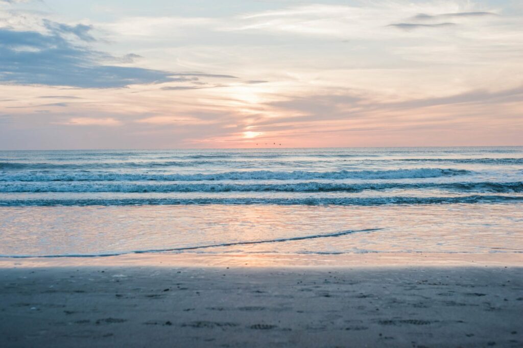 sunrise over the Atlantic ocean in Cocoa Beach, Florida 