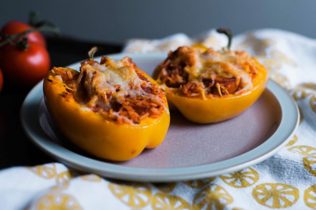 Stuffed Bell Peppers with al fresco chicken sausage!