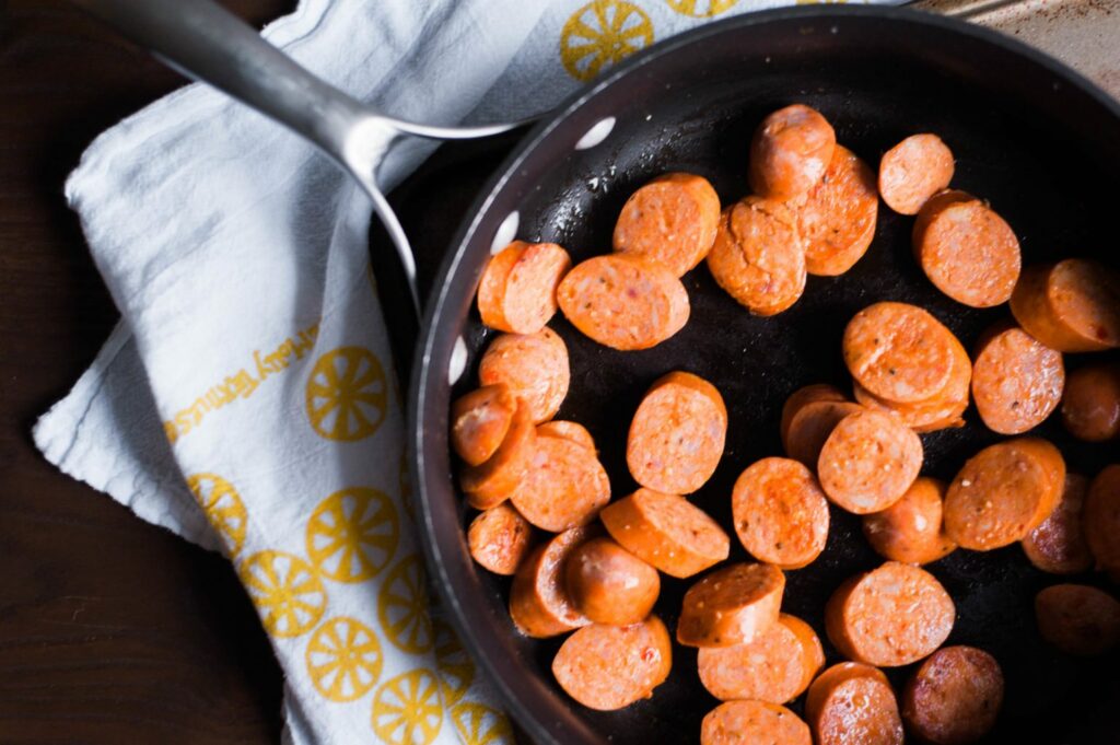 Stuffed Bell Peppers with al fresco chicken sausage!