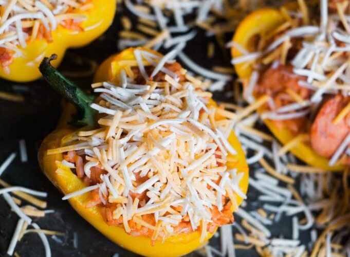 Stuffed Bell Peppers with al fresco chicken sausage!