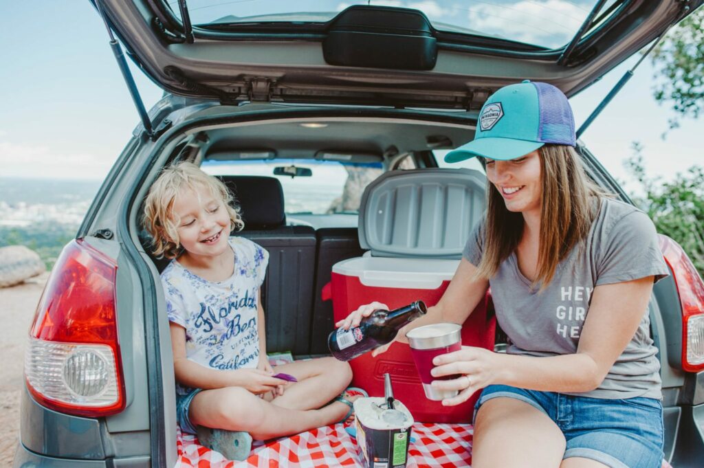 Elizabeth Mayberry of Oak + Oats making root beer floats with Coleman to celebrate summer