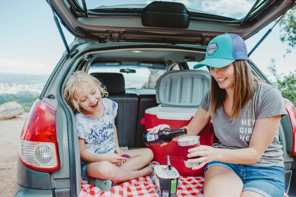 Elizabeth Mayberry of Oak + Oats making root beer floats with Coleman to celebrate summer