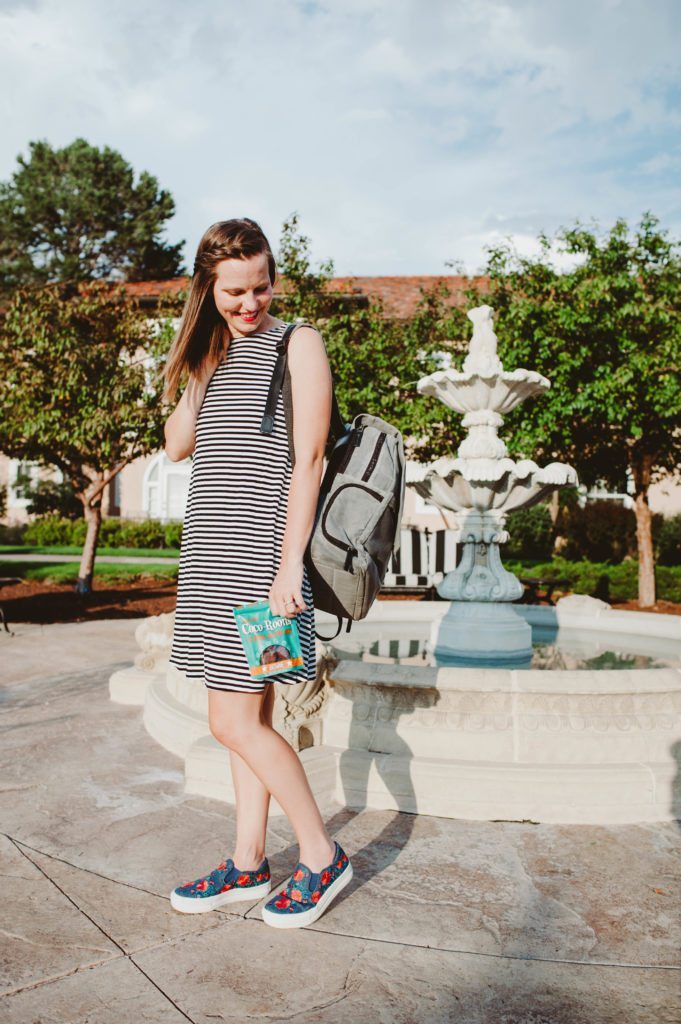 Girl Boss Elizabeth Mayberry of Oak + Oats working and snacking on Coco-Roons! 