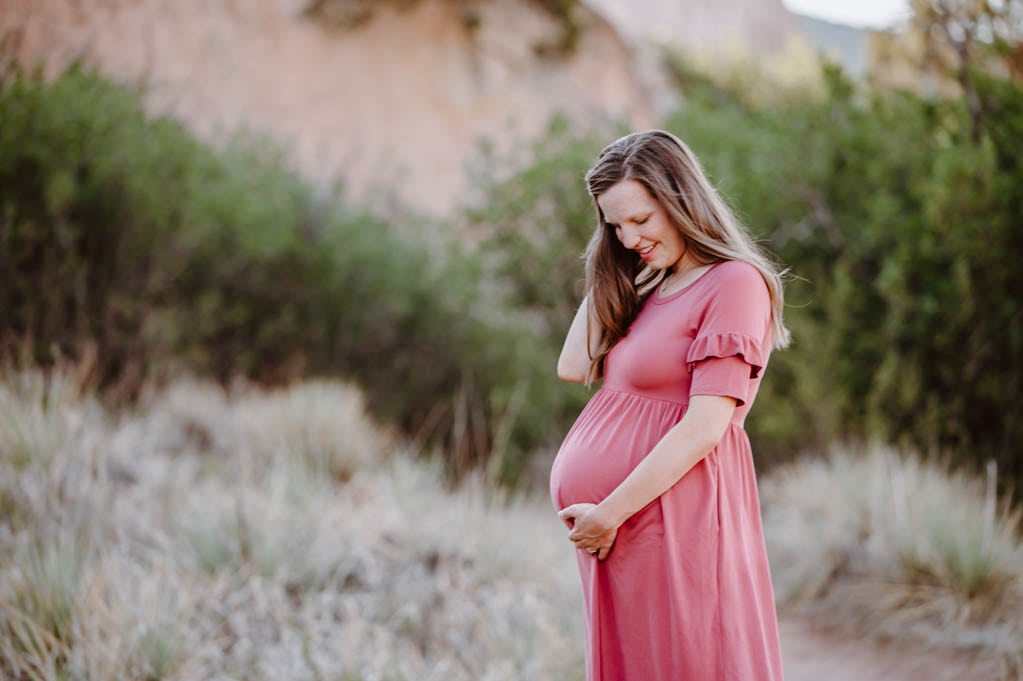 Maternity Midi Dress - Pink BLUSH | Oak + Oats