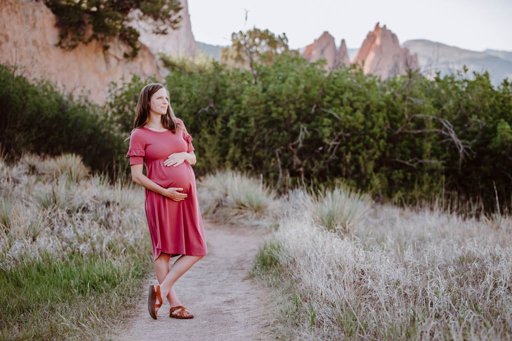 Mauve Solid Ruffle Sleeve Peplum Maternity Midi Dress - Pink BLUSH