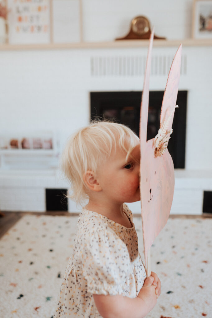 Easter bunny masks toddler craft idea