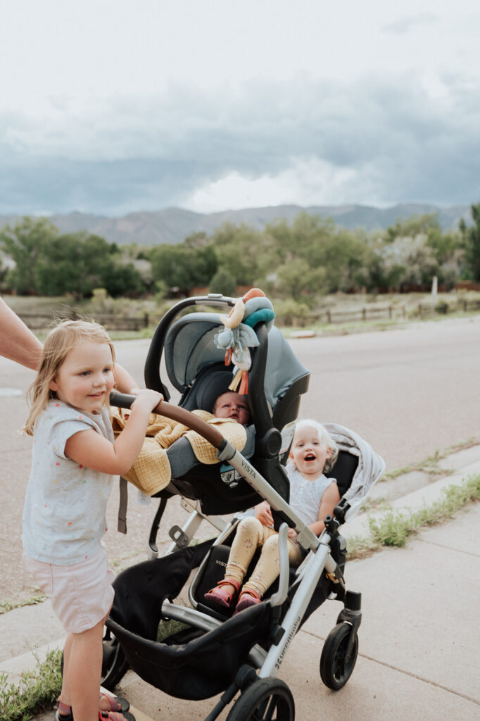 Three child outlet stroller